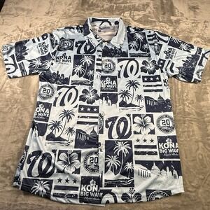 Washington Nationals 20th Anniversary Kona Big Wave Hawaiian Shirt Size Large